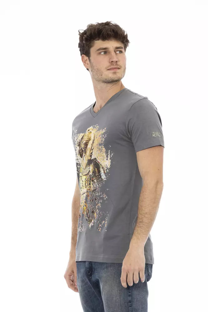Graues Herren-T-Shirt aus Baumwolle