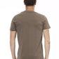 Braunes Herren-T-Shirt aus Baumwolle mit V-Ausschnitt