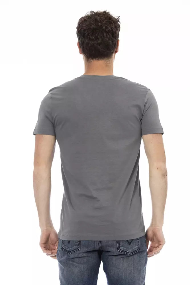 Graues Herren-T-Shirt aus Baumwolle