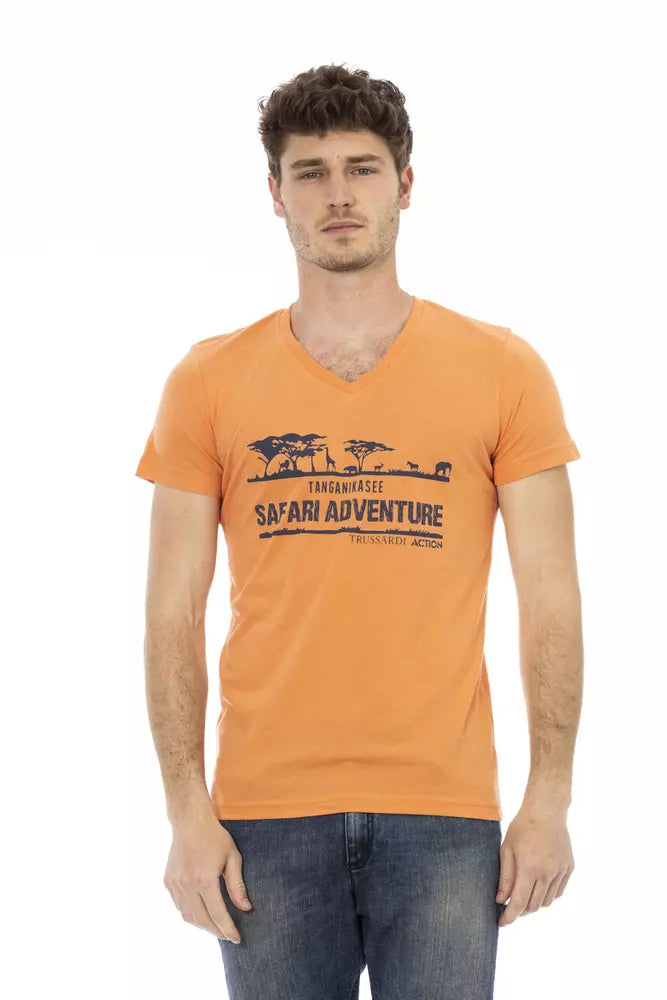 Oranges Herren-T-Shirt aus Baumwolle