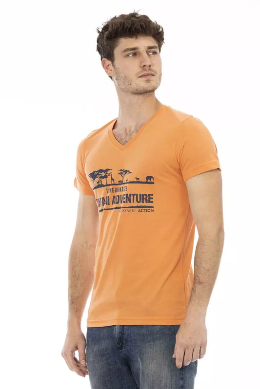 Oranges Herren-T-Shirt aus Baumwolle