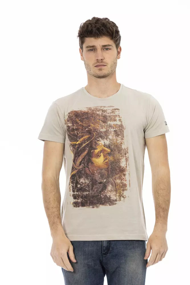 Beiges Herren-T-Shirt aus Baumwolle