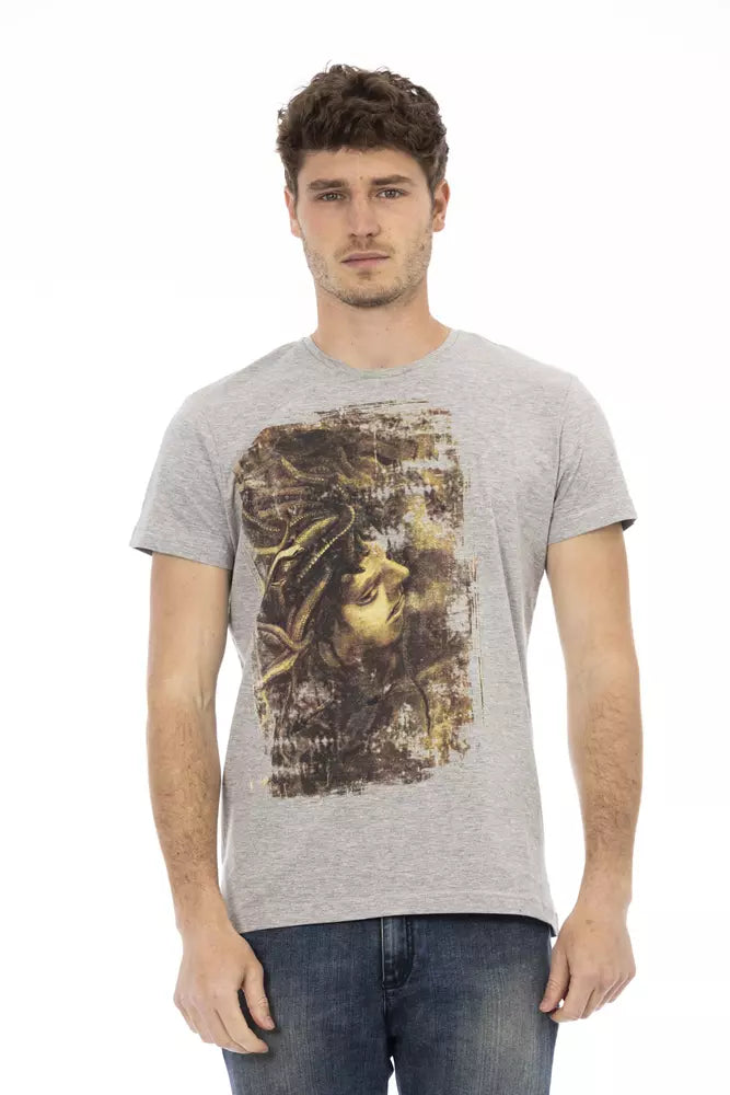 Graues Herren-T-Shirt aus Baumwolle
