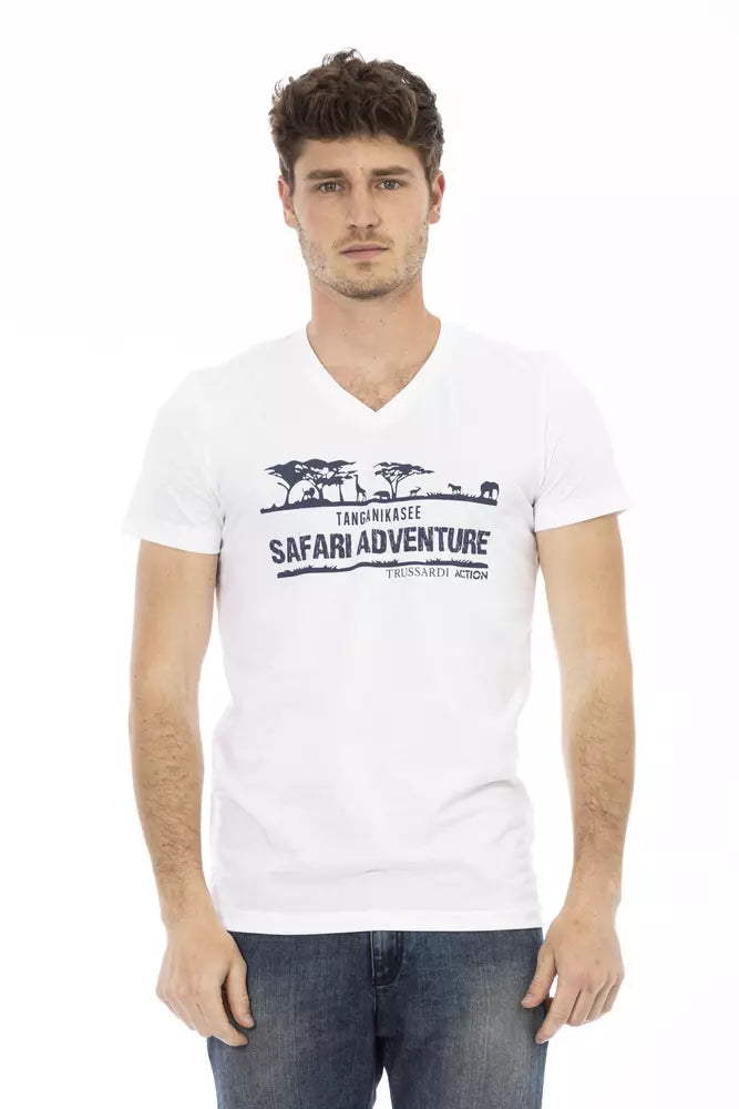 Weißes Herren-T-Shirt aus Baumwolle