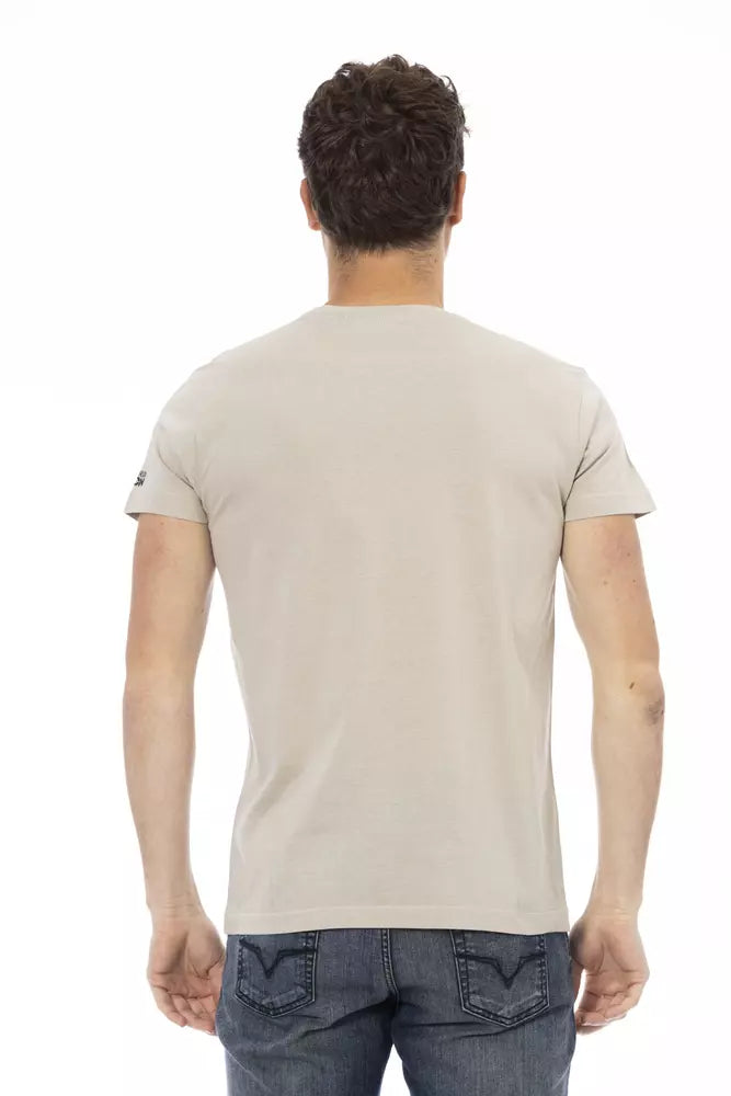 Beiges Herren-T-Shirt aus Baumwolle