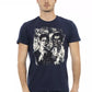 Blaues Herren-T-Shirt aus Baumwolle