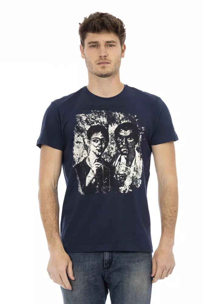 Blaues Herren-T-Shirt aus Baumwolle