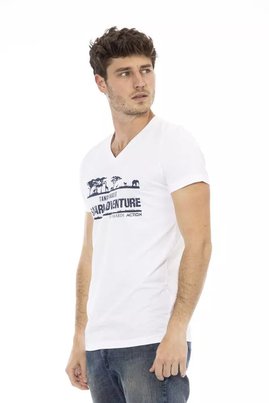 Weißes Herren-T-Shirt aus Baumwolle