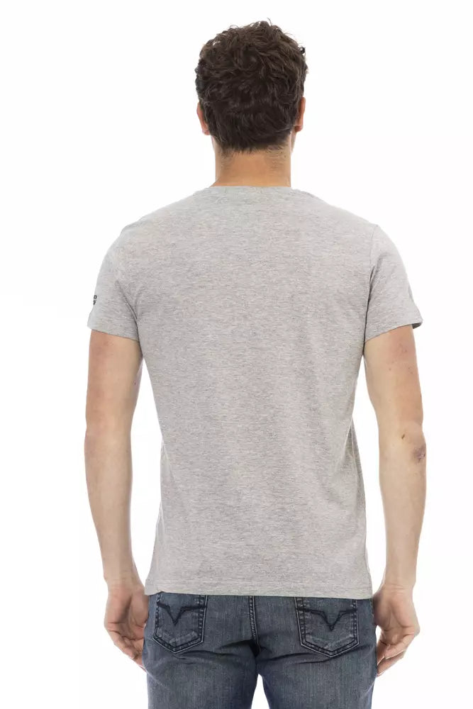 Graues Herren-T-Shirt aus Baumwolle