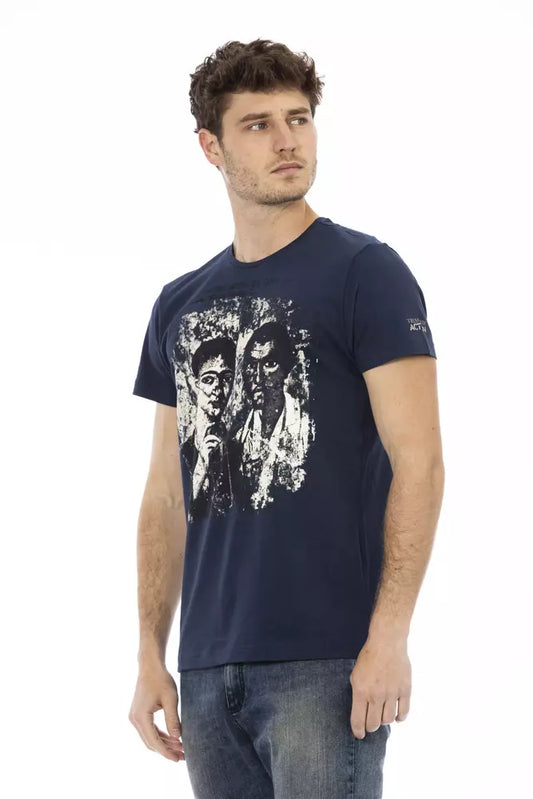 Blaues Herren-T-Shirt aus Baumwolle
