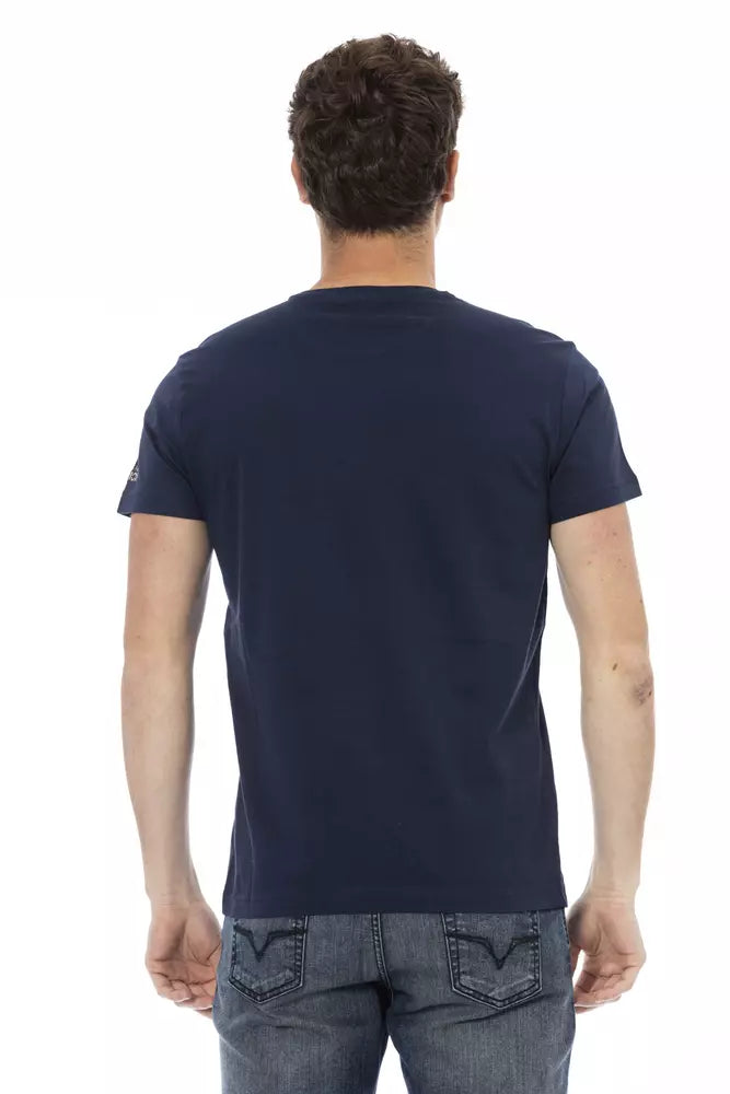 Blaues Herren-T-Shirt aus Baumwolle
