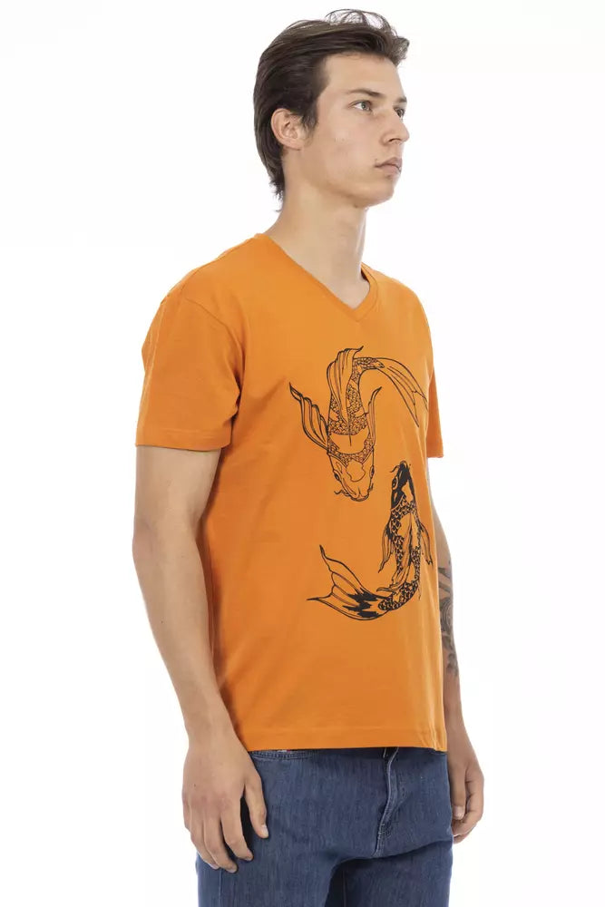 Oranges Herren-T-Shirt aus Baumwolle