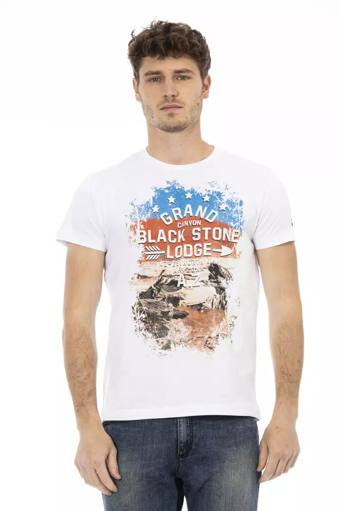 Weißes Herren-T-Shirt aus Baumwolle