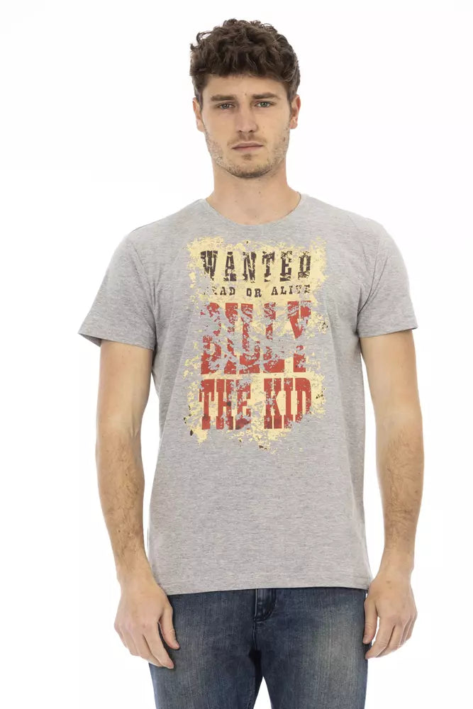 Graues Herren-T-Shirt aus Baumwolle