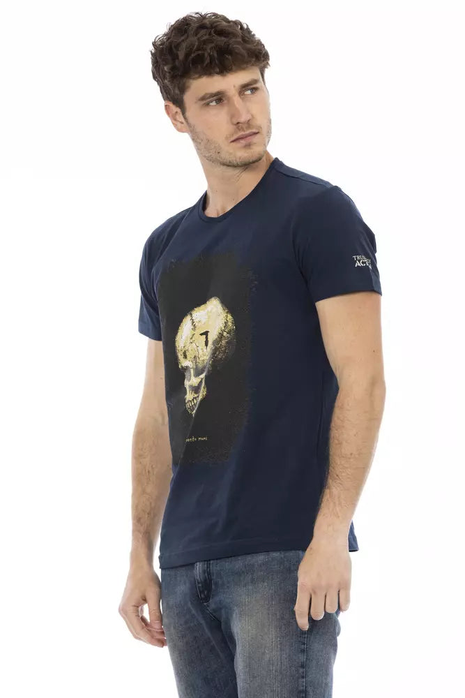 Blaues Herren-T-Shirt aus Baumwolle