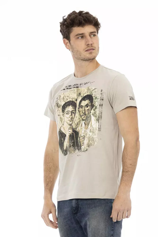 Beiges Herren-T-Shirt aus Baumwolle