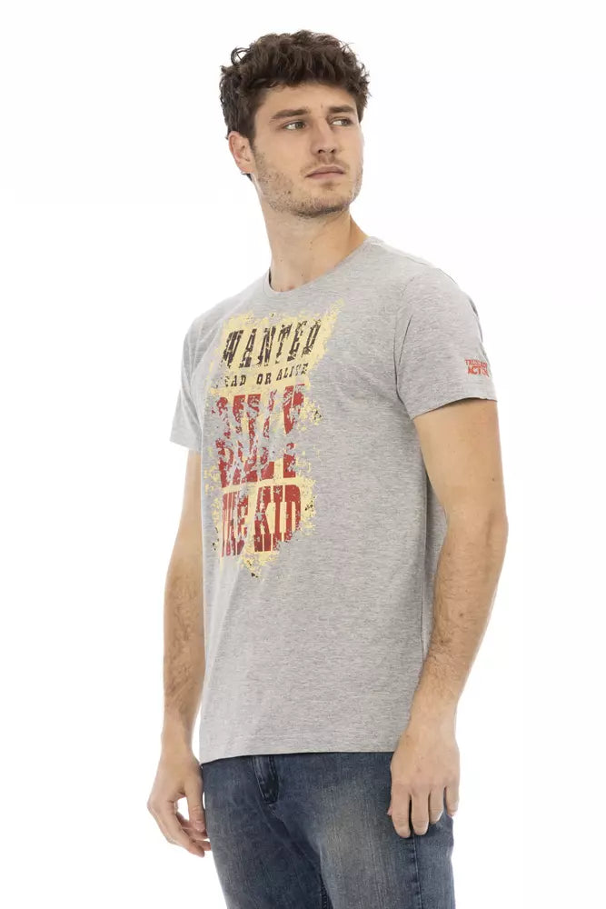 Graues Herren-T-Shirt aus Baumwolle