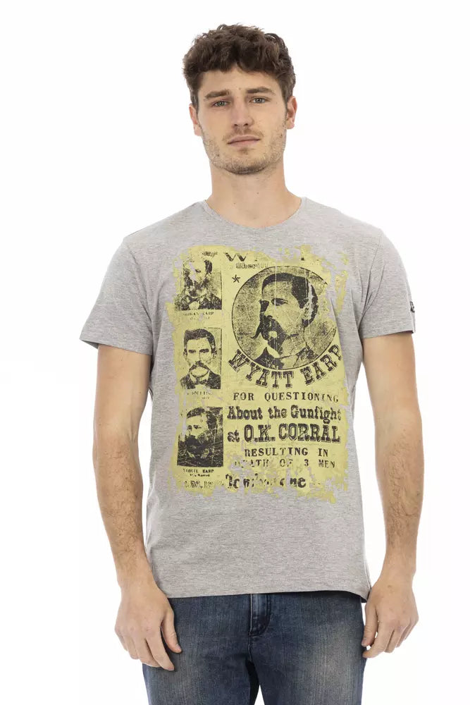 Graues Herren-T-Shirt aus Baumwolle
