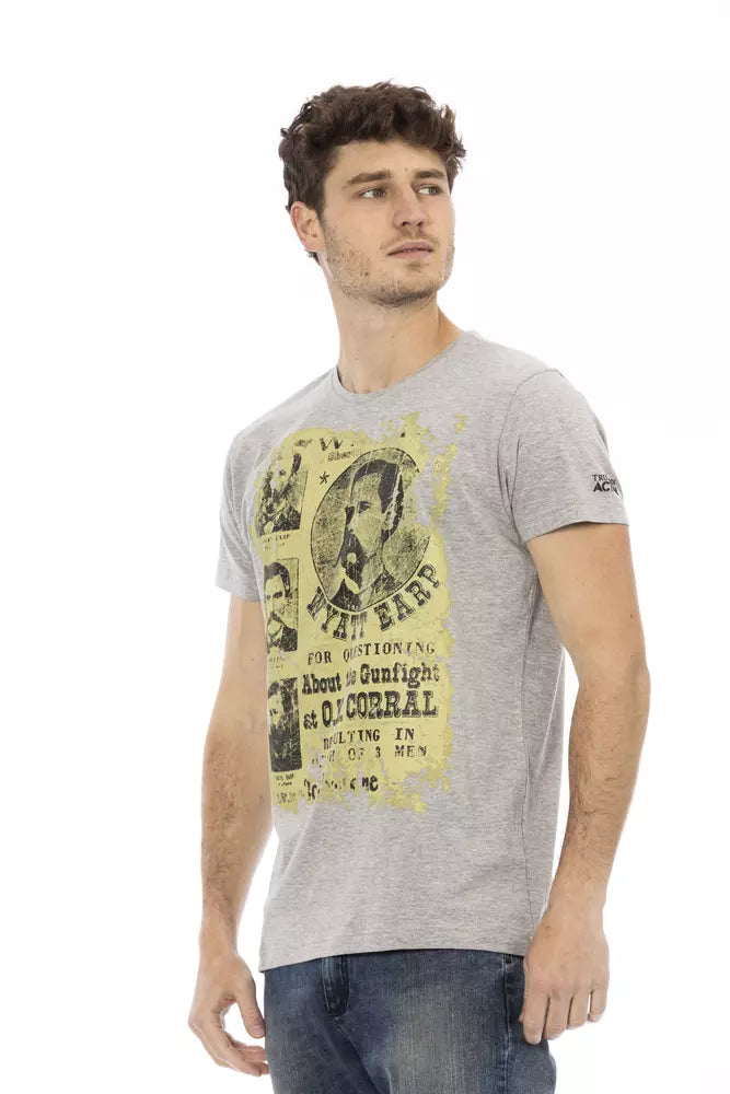 Graues Herren-T-Shirt aus Baumwolle