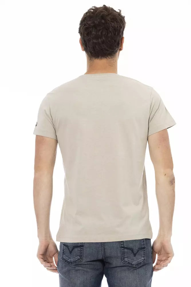 Beiges Herren-T-Shirt aus Baumwolle