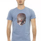 Hellblaues Herren-T-Shirt aus Baumwolle