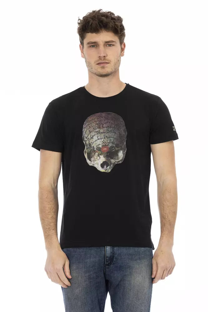 Schwarzes Herren-T-Shirt aus Baumwolle