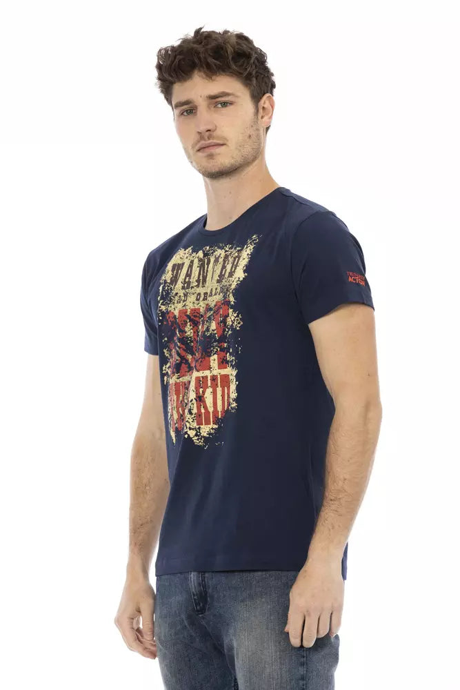 Blaues Herren-T-Shirt aus Baumwolle