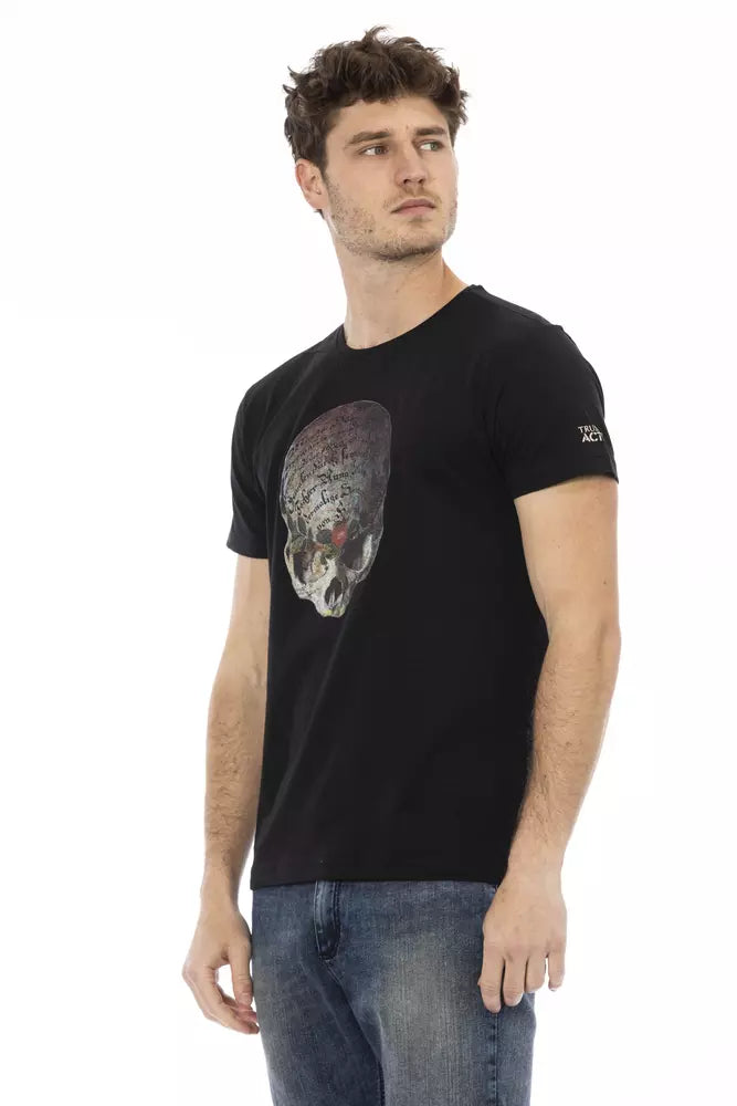 Schwarzes Herren-T-Shirt aus Baumwolle