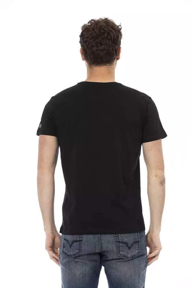 Schwarzes Herren-T-Shirt aus Baumwolle