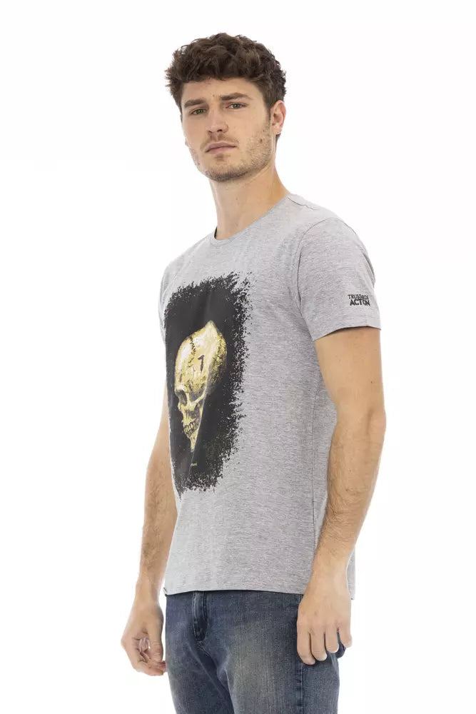 T-shirt da uomo in cotone grigio
