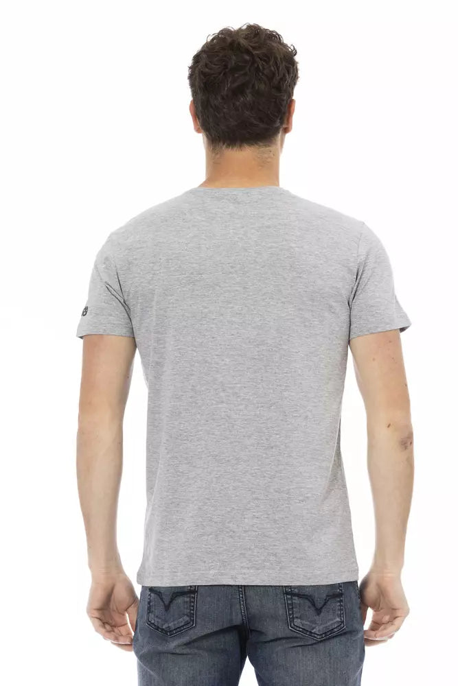 T-shirt da uomo in cotone grigio