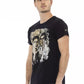 Schwarzes Herren-T-Shirt aus Baumwolle