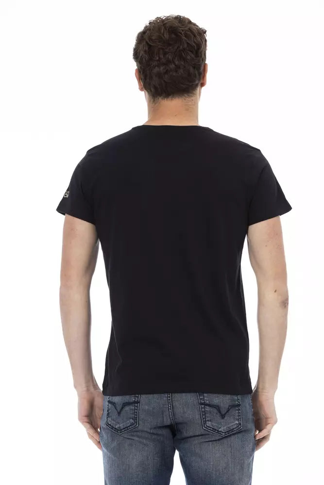 Schwarzes Herren-T-Shirt aus Baumwolle