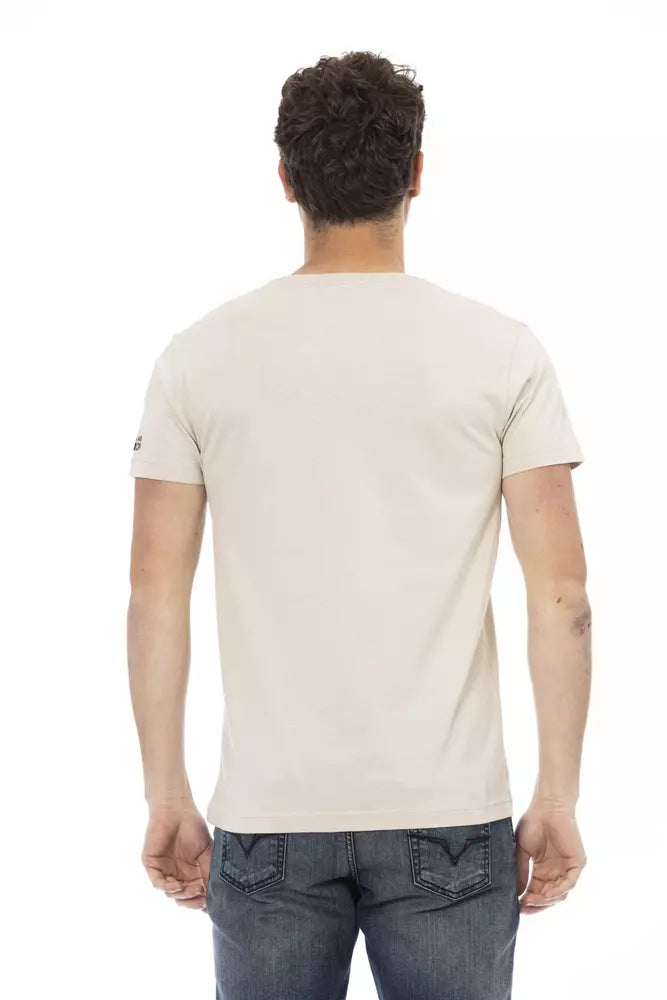 Beiges Herren-T-Shirt aus Baumwolle