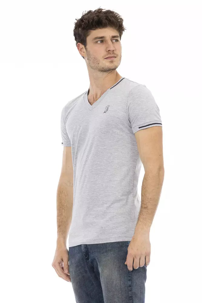 Graues Herren-T-Shirt aus Baumwolle