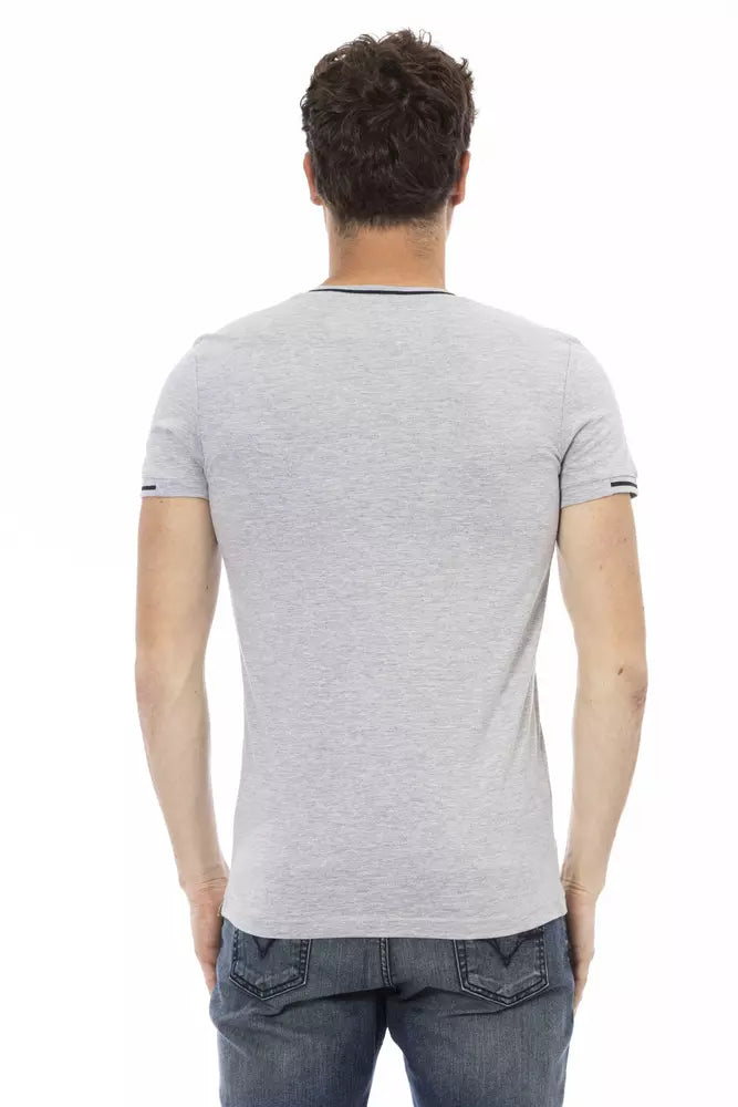 Graues Herren-T-Shirt aus Baumwolle