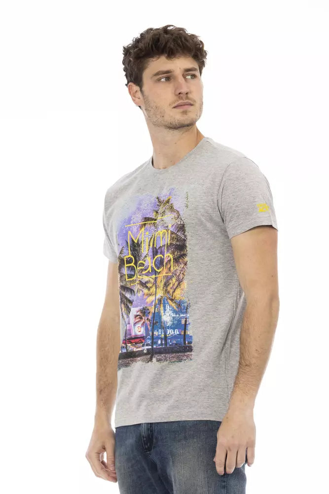Graues Herren-T-Shirt aus Baumwolle