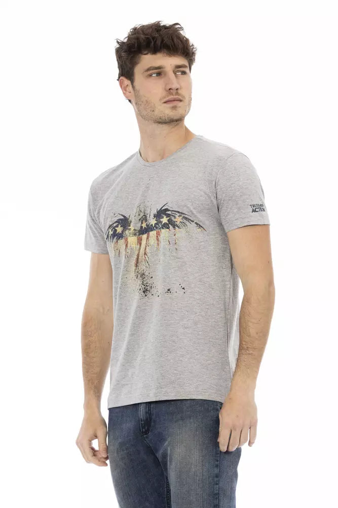 Graues Herren-T-Shirt aus Baumwolle
