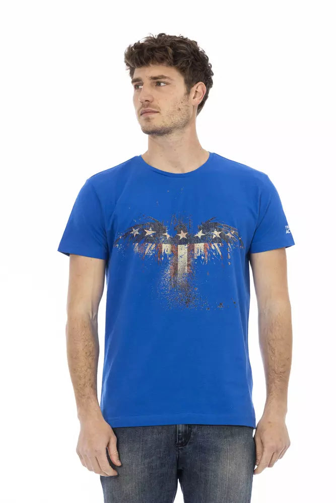 T-shirt da uomo in cotone blu