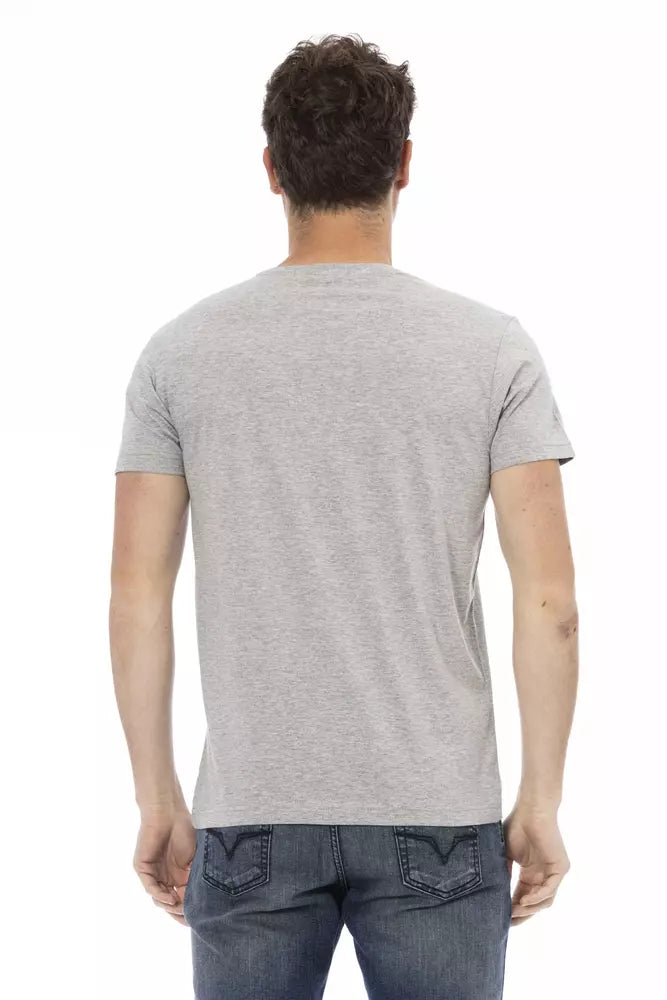 Graues Herren-T-Shirt aus Baumwolle