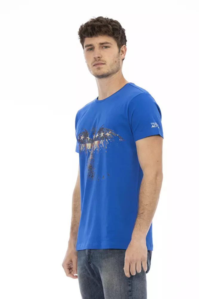 T-shirt da uomo in cotone blu