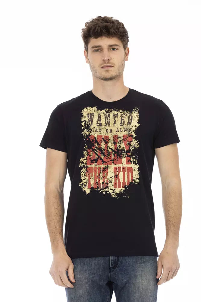 Schwarzes Herren-T-Shirt aus Baumwolle