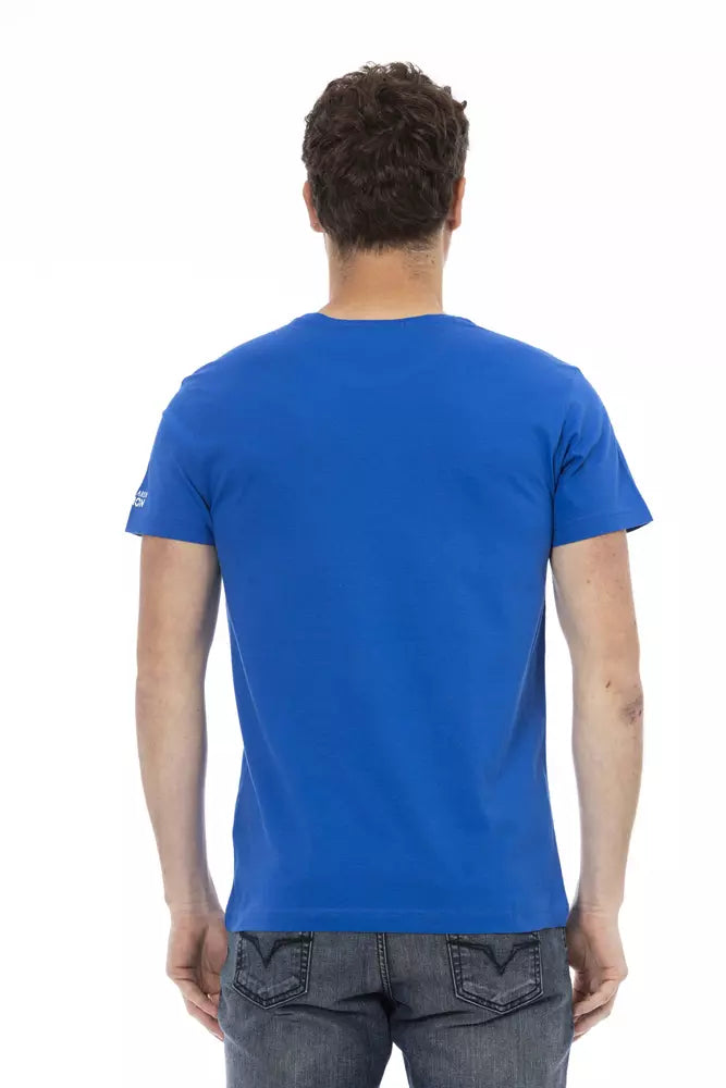 T-shirt da uomo in cotone blu