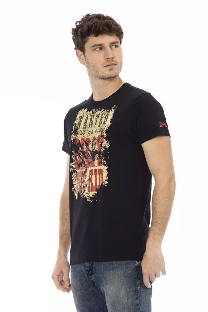 Schwarzes Herren-T-Shirt aus Baumwolle