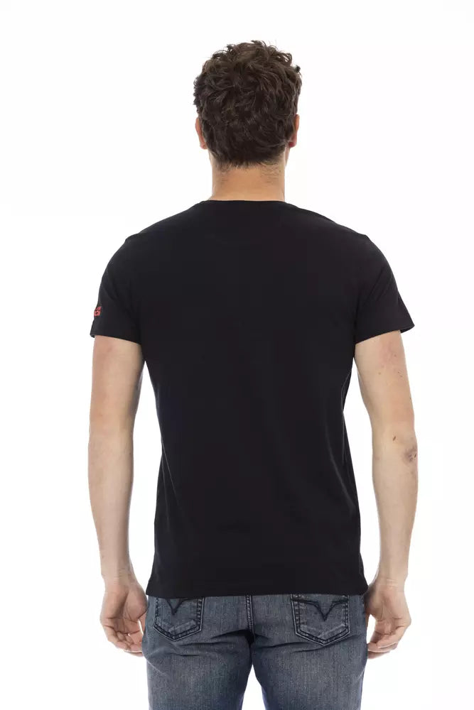 Schwarzes Herren-T-Shirt aus Baumwolle