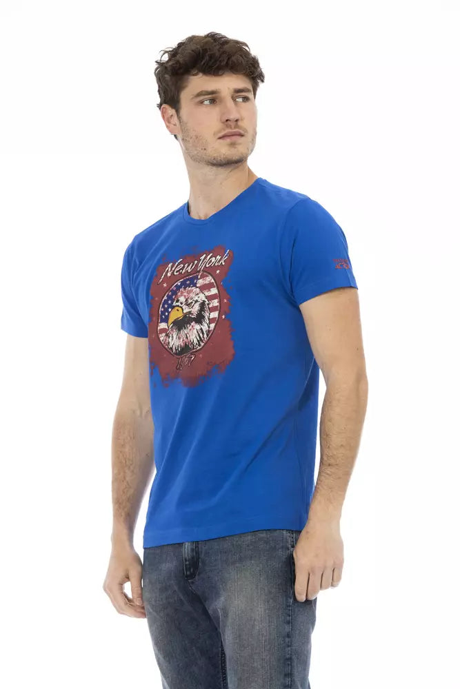 Blaues Herren-T-Shirt aus Baumwolle
