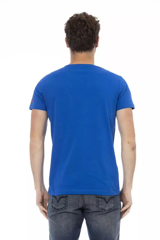 Blaues Herren-T-Shirt aus Baumwolle