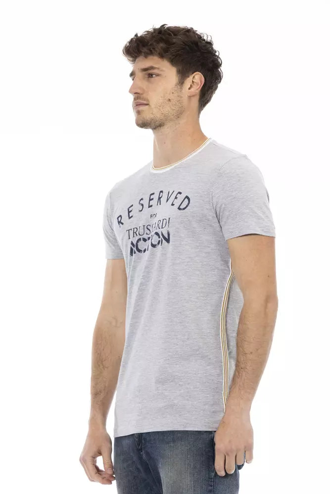 T-shirt da uomo in cotone grigio