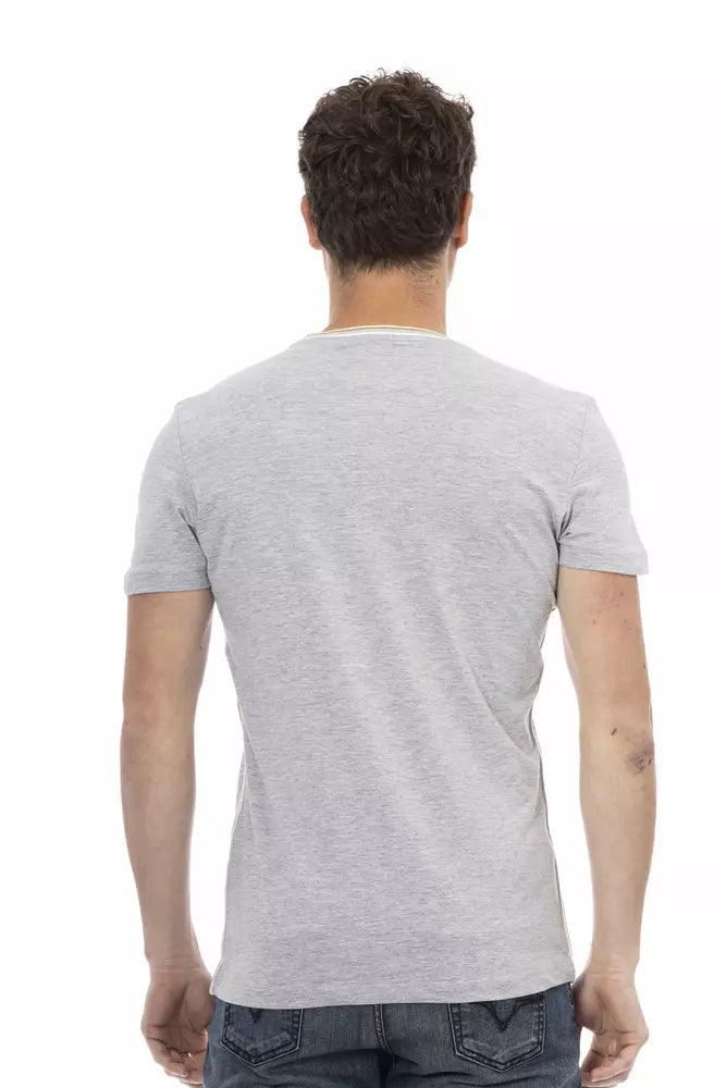 T-shirt da uomo in cotone grigio