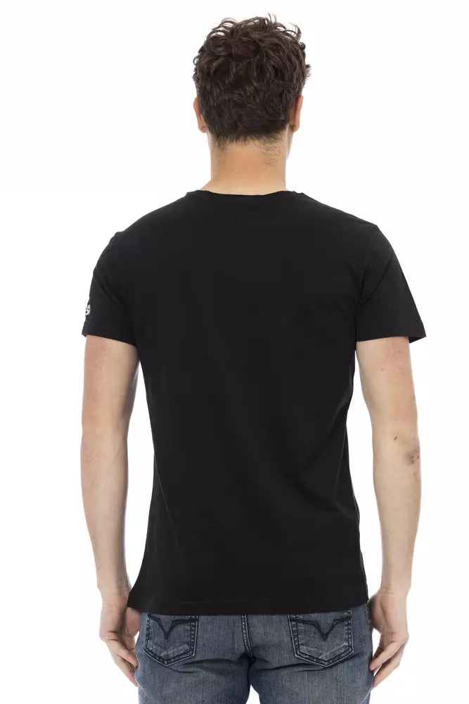 Schwarzes Herren-T-Shirt aus Baumwolle
